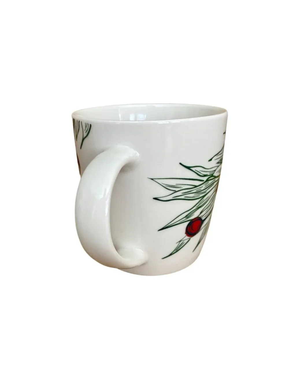 Starbucks 2020 Ceramic Holiday Mug 12 oz Christmas‎ Evergreen Berry Branch EUC
